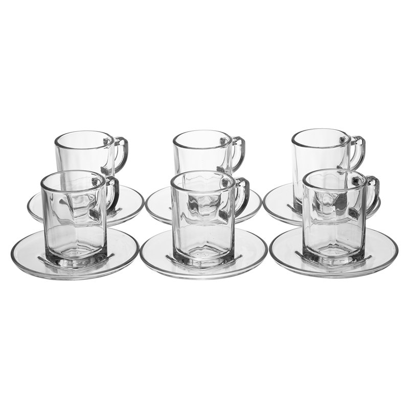Glass Espresso Cup and Saucer