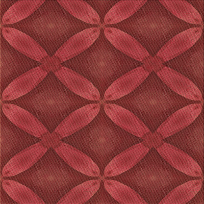 Tapis rond rouge à motif floral