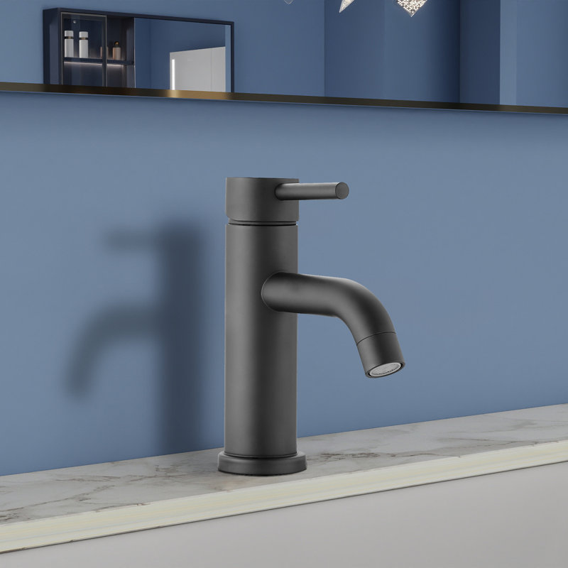 Robinet pour salle de bain à poignée simple Topcraft, Noir mat