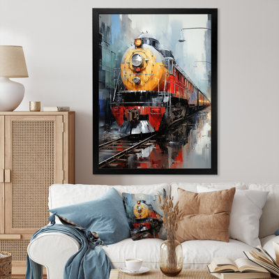 Jaune - train rouge - impression