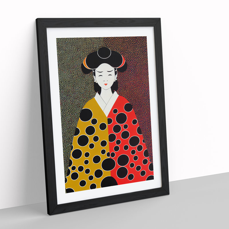 Spotted Geisha - Single Picture Frame Print, Black Framed, 64cm H x 46cm W x 2cm D