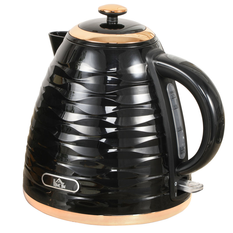 HOMCOM 1.7L Electric Tea Kettle, Black