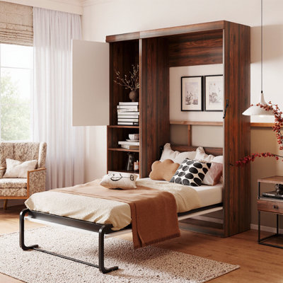 Lit escamotable simple avec armoire de rangement configurable