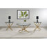 Cherline Round Glass Top Coffee Table Set