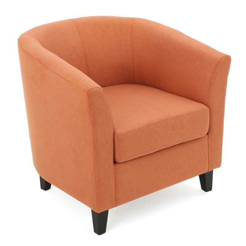 Dorset 29" Wide Barrel Chair, Orange , Black
