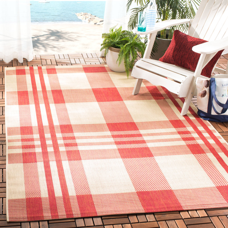 Courtyard Performance Plaid Indoor/Outdoor Area Rug, Rectangle 9' x 12'