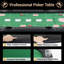 Table de poker pliable 69'' 7, table de jeu ovale 8 joueurs avec porte-gobelets et plateaux à jetons, table de casino portable pour Texas Holdem, Blackjack, soirées jeux à la maison (Vert)-126616478