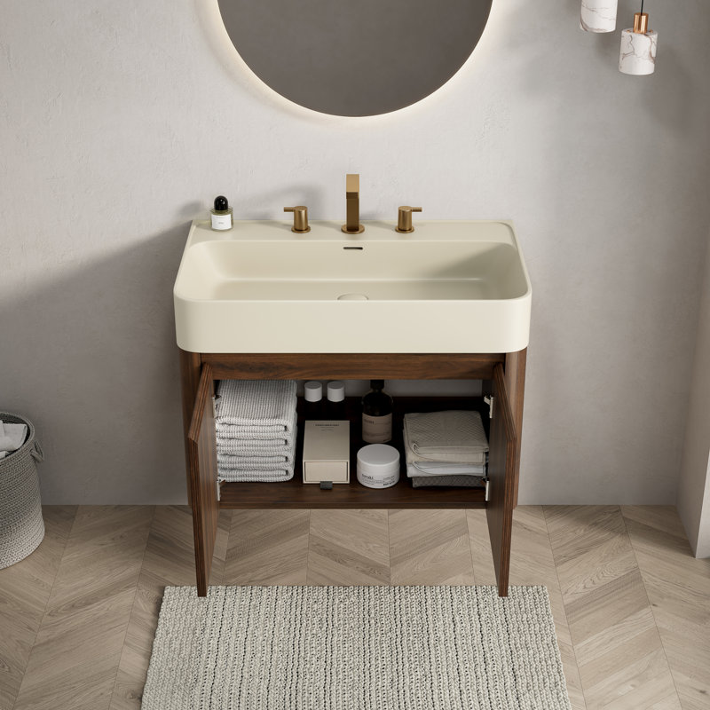Meuble-lavabo moderne (avec meuble-lavabo et lavabo) avec rangement, 29.53
