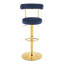 Tabourets de bar réglables en velours, base en métal doré, cuisine moderne