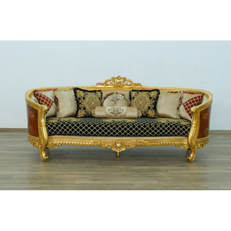 Luxor Sofa, 44.5" H x 105" W x 37.5" D, Gold