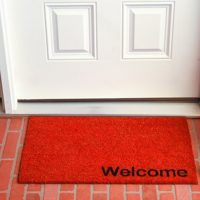 Kasper Non-Slip Doormat, 17" W x 29" L, Red