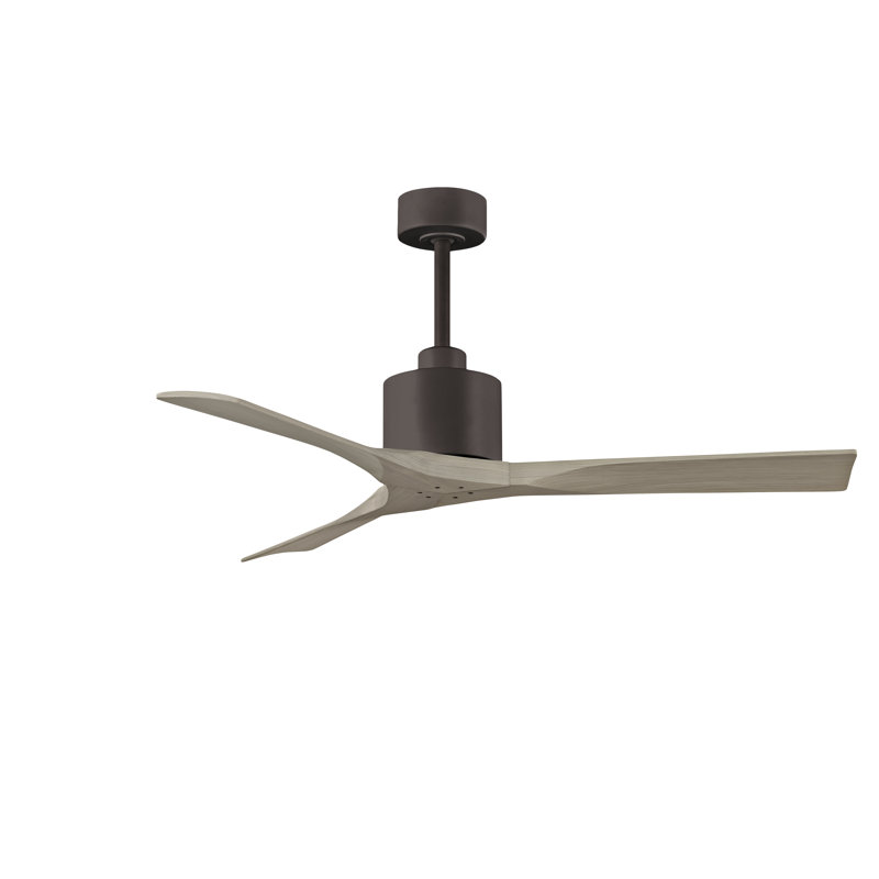 Nan Ceiling Fan In Textured Blades, Textured Bronze, Gray Ash Tone, 52"