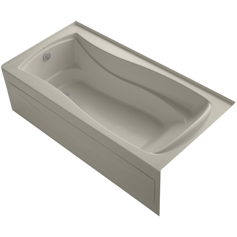 Mariposa Vibracoustic 72" x 36" Soaking Bathtub, Amande, Gauche