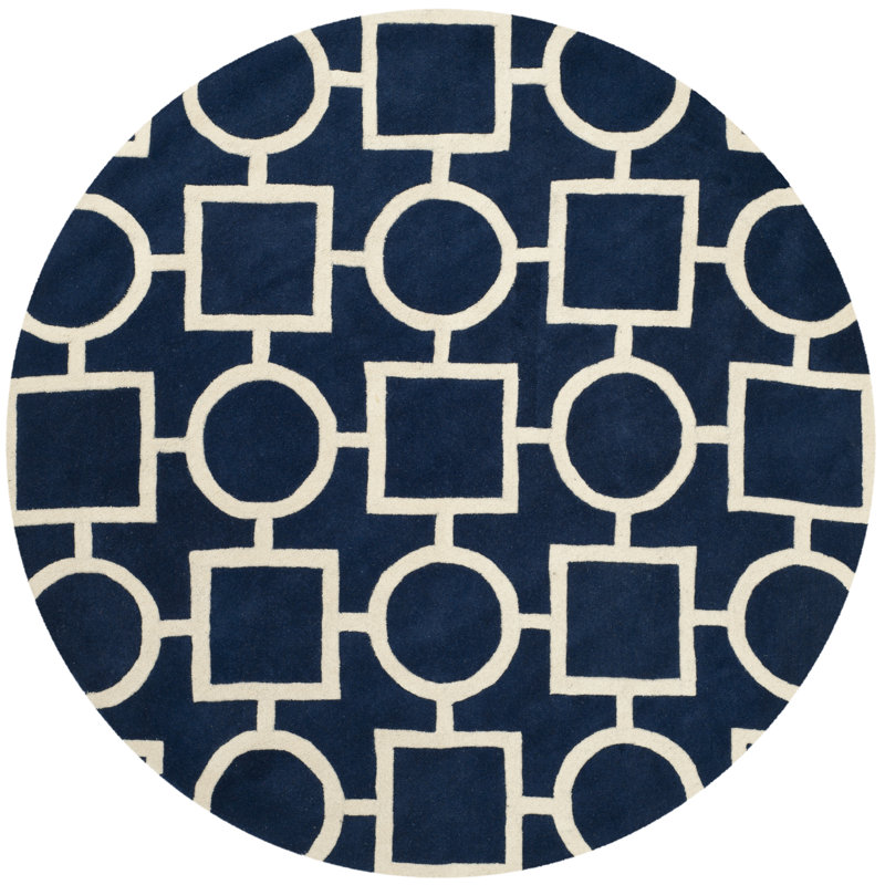 Teresita Hand Tufted Wool Geometric Rug, Round 7'