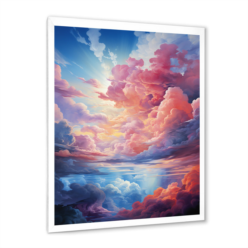 Toile de nuages T Tinta V, H 32 po x l 24 po x P 1 po, Cadre photo blanc