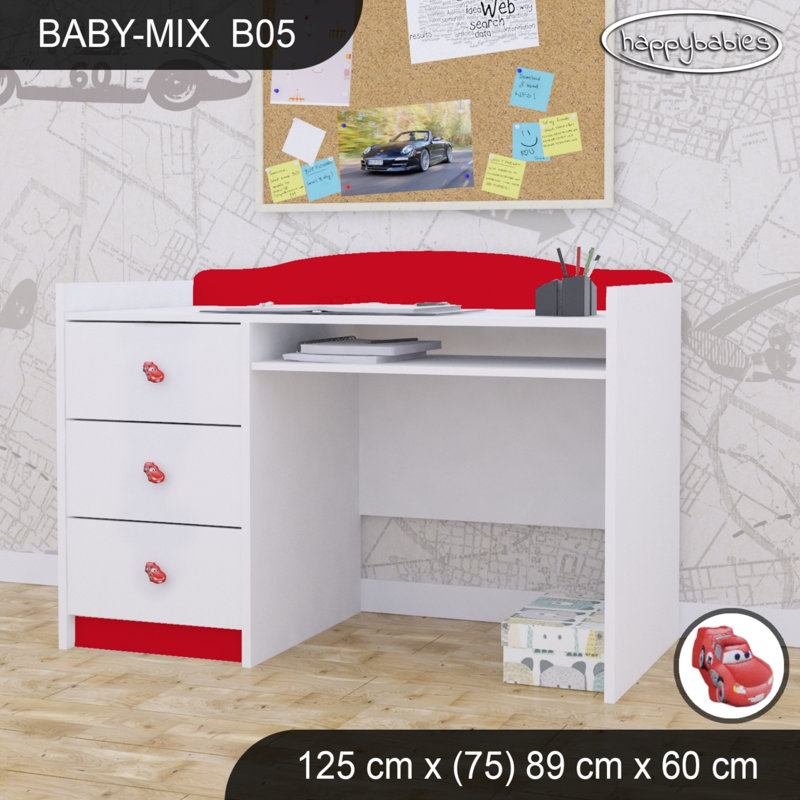 125cm Computer Desk, Red