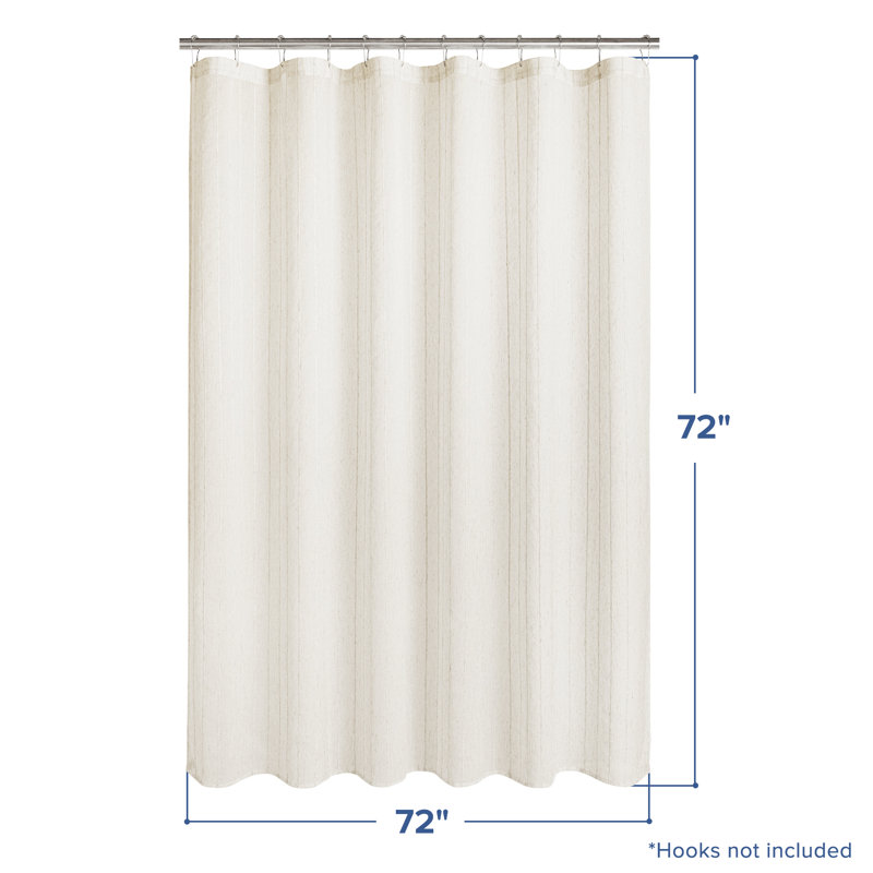 Linen Blend Wavy Stripe Shower Curtain