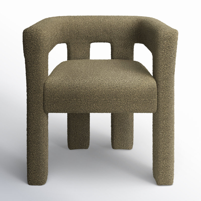 Cedernier Boucle Dining Armchair, Olive