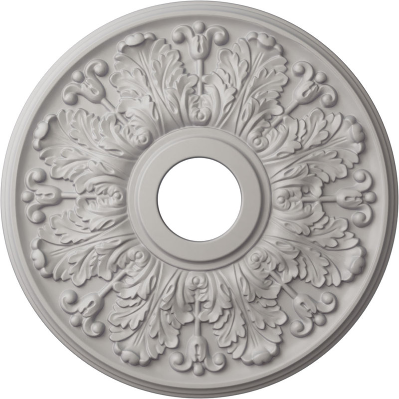 Médaillon de plafond Endurathane Apollo, DE 16 1/2 po x P 3 5/8 po x P 1 1/8 po (convient aux auvents jusqu'à 5 5/8 po), fini blanc ultra pur peint à la main