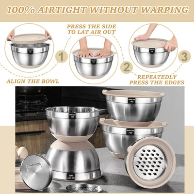 Stainless Steel 26 Piece Mixing Bowl Set