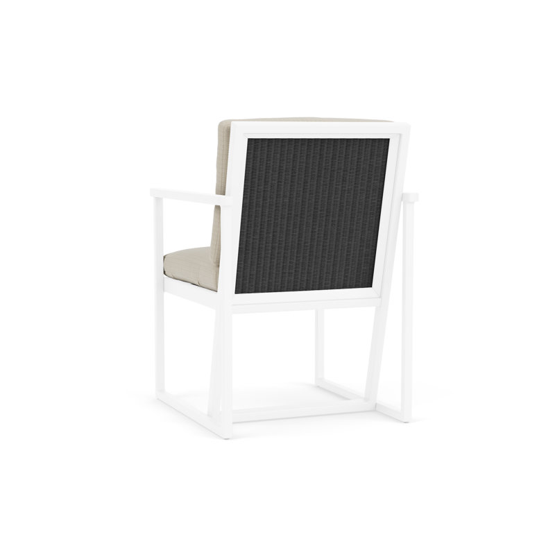 Summit Outdoor Dining Armchair, Linen, Beach Natural, White