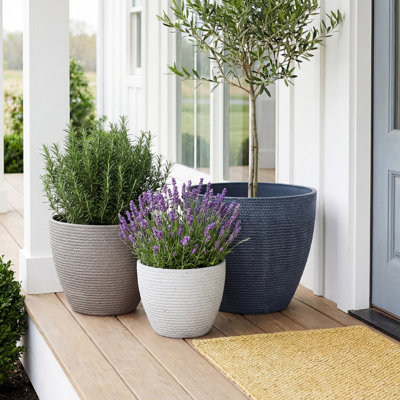 3-Piece Set PE Narrow-Waist Tapered Planters
