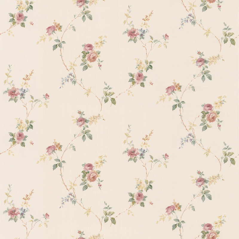 Kadence 10m x 53cm Matte Wallpaper Roll, Cream/Pink