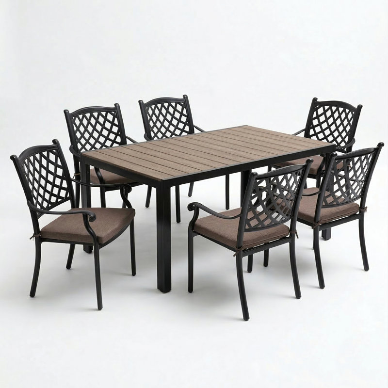 6 - Person Patio Dining Set with Rectangular Table