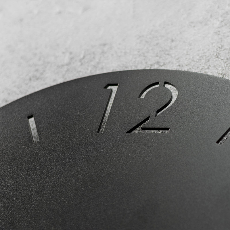 TIME Metal Wall Clock, Large, Black