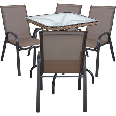 Wysocki 4 - Person Patio Dining Set with Square Table