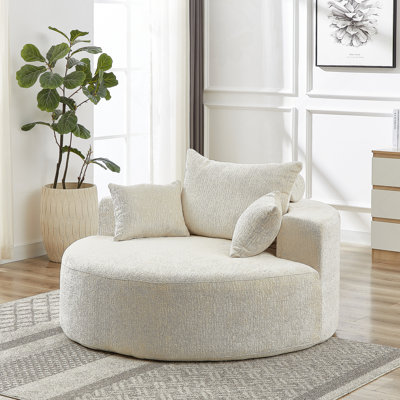 Canapé-lit simple en éponge de 55 pi en chenille de 55 pi, sans assemblage requis, fauteuil-lit moderne moelleux pour le salon, la chambre à coucher, le salon et la salle de projection (pas une chaise pivotante)