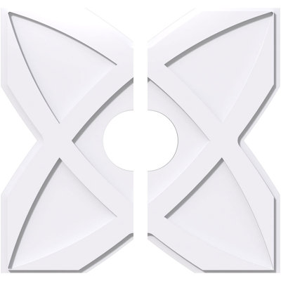 18"OD x 4"ID x 6 1/4"C x 1"P Titus Architectural Grade PVC Contemporary Ceiling Medallion, Two Piece