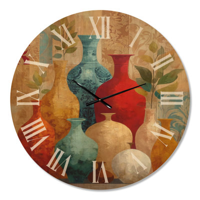 Oversized Moroccan Wood Wall Clock – Boho Plants Moroccan Vases