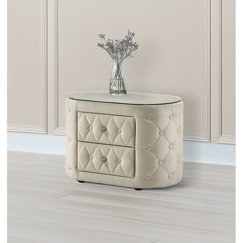 Voltare Night Stand Ivory, Cream