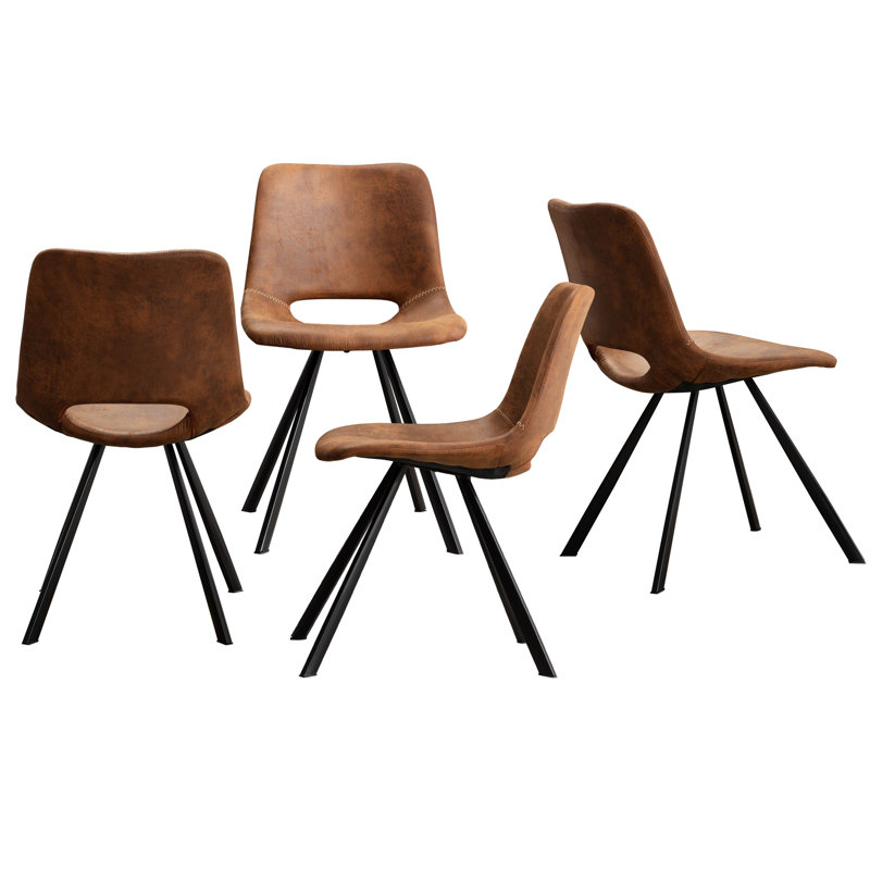 Laakkonen 18.11'' H Faux Leather Upholstered Side Chair, Brown