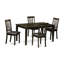 Ensemble de table de cuisine 5 pièces pour 4 personnes comprenant une table de salle à manger rectangulaire et 4 chaises de salle à manger en similicuir, Cappuccino-1943080328-1943080370-1943080331