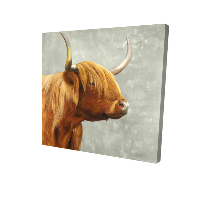 Toile Highland | Art mural rustique brun, H 24 po x l 24 po