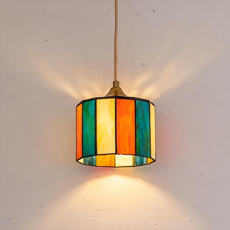 Mini-luminaire suspendu en verre coloré
