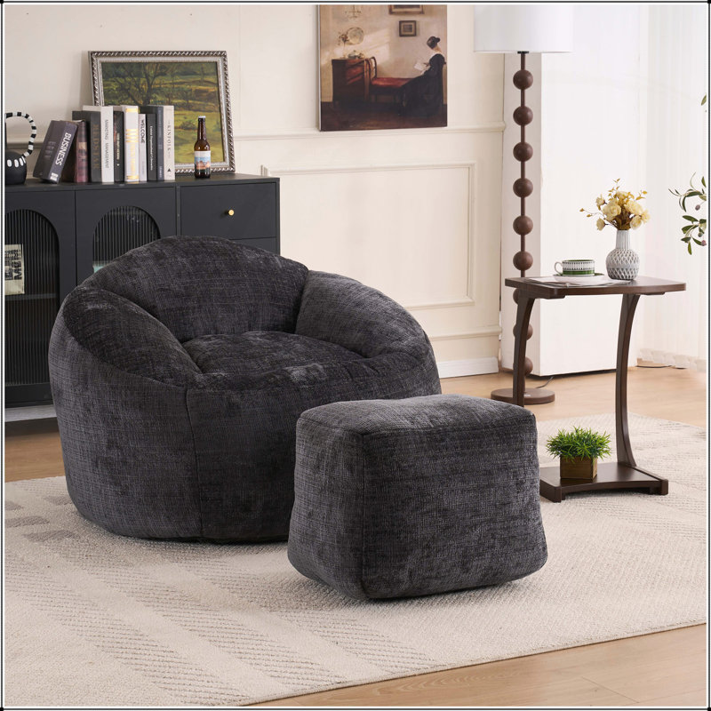 Dalton Bean Bag Chairs for Adults and Teens with Ultra Soft Chenille Cover, Perfect for Indoor and Outdoor Relaxation