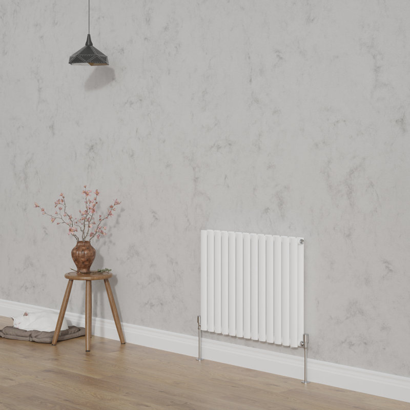 Shirly Horizontal Oval Panel Radiators, Gloss White, 60cm H x 76.7cm W, 2