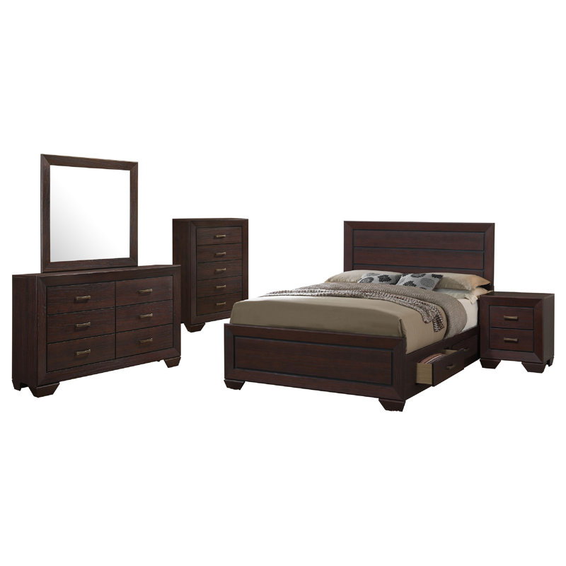 Bello 5 Piece Bedroom Set Underbed Drawers, Grand lit