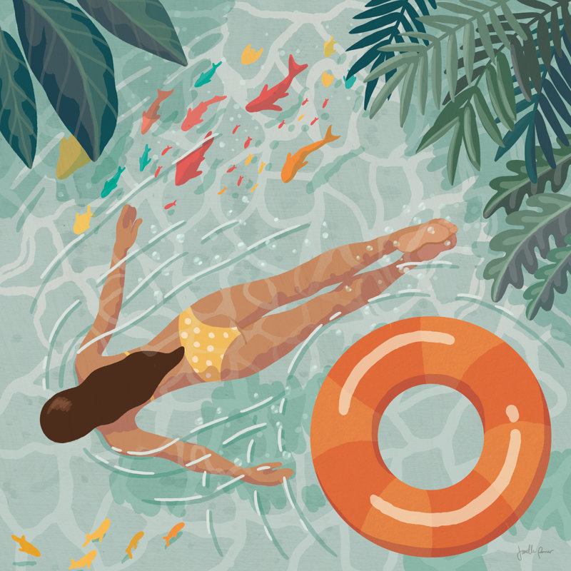 «Beach Babes IV» par Janelle Penner - reproduction imprimée, H 12 po x l 12 po