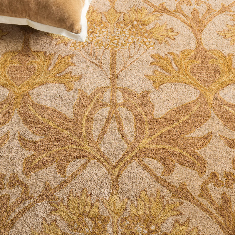 Antiquity Hand-Tufted Beige / Gold Area Rug, Rectangle 5' x 8'