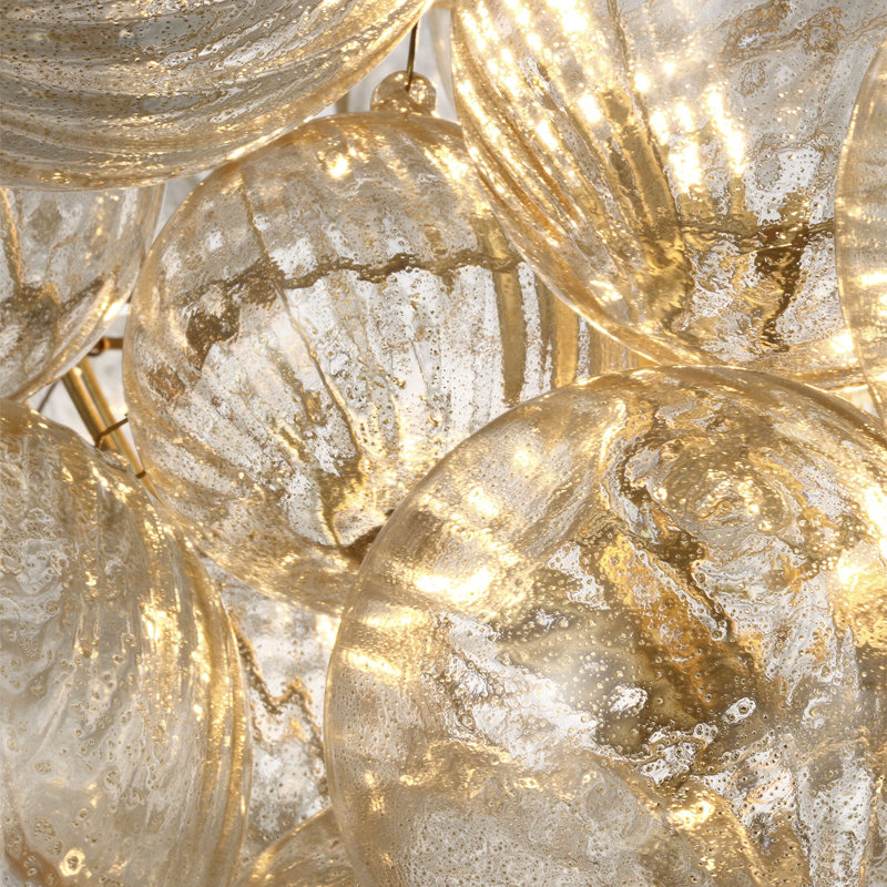 Julie Neill Talia Large Chandelier in Gild with Gold Fleck Glass