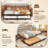 Twin Daybed With Trundle Curved Backrest & Armrests Heavy-duty Metal Slats