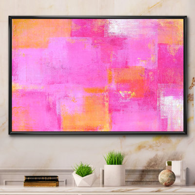 «Pink and Orange Colorfields II», reproduction sur toile flottante