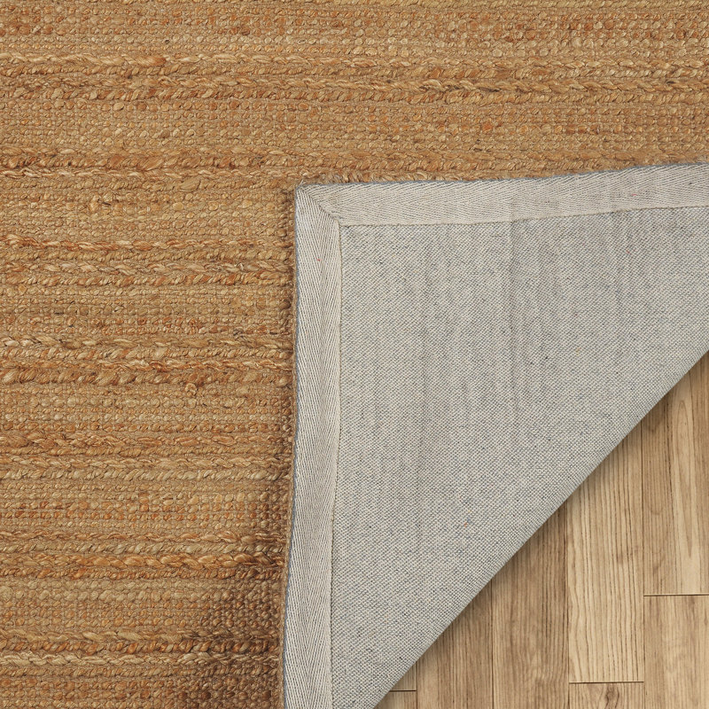 Baleine Modern Farmhouse Handmade Natural Fiber Jute Indoor Area Rug with Cotton Backing, Runner 2'6" x 7'9", Tan
