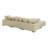 Aubriel 135 " Corduroy L-Shaped Corner Sectional with Ottoman-1272993074