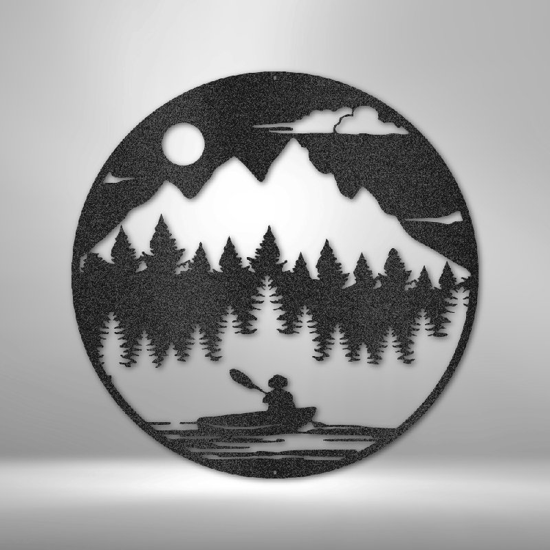 Canoe the Wild, Noir, H 23 po x l 23,5 po x P 0,5 po