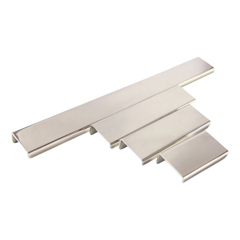 Polished Chrome Stainless Steel Finger Edge Pull with Mounting Hardware